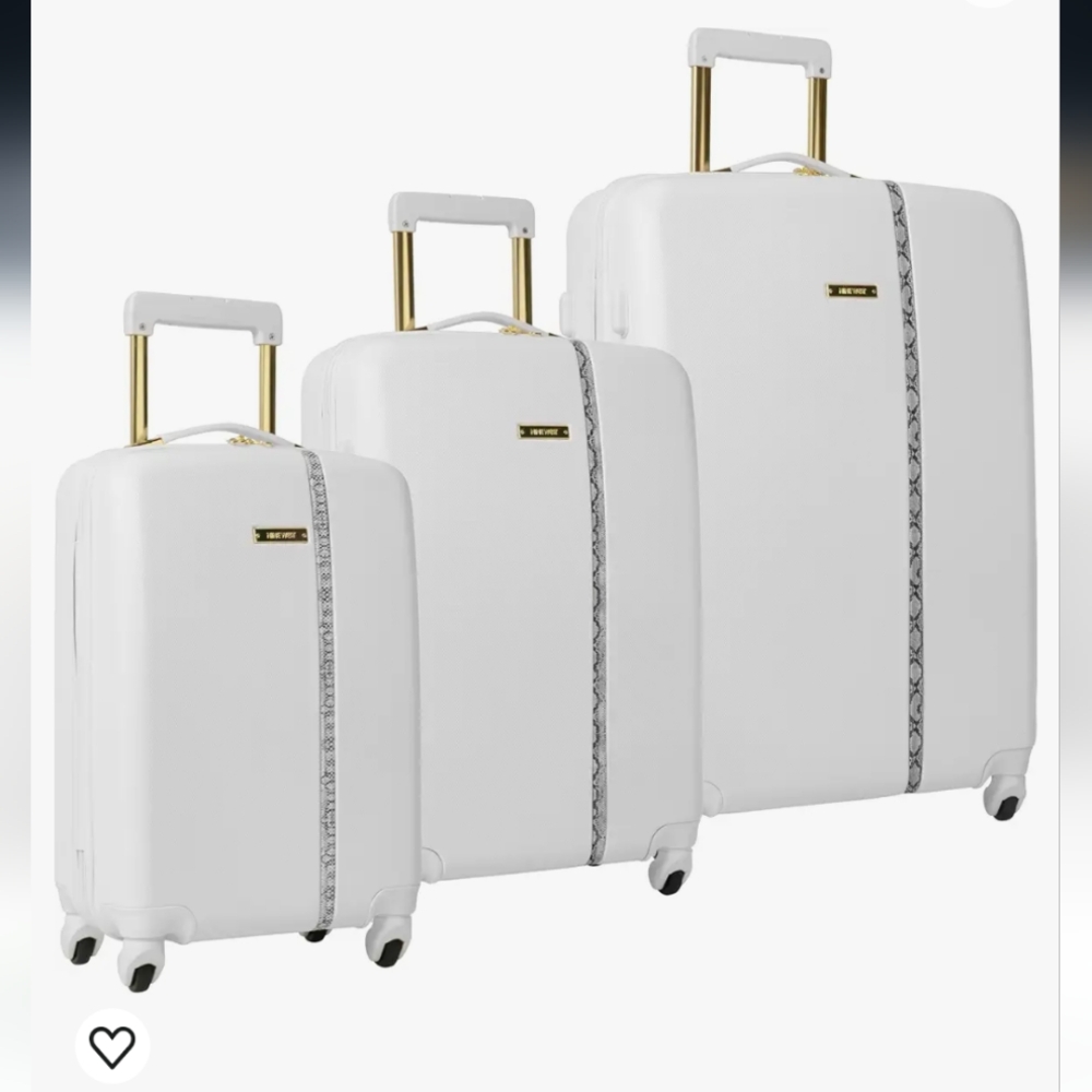Nine West Noelle CARRY-ON Hardshell Luggage in White and Gold 🤍💛